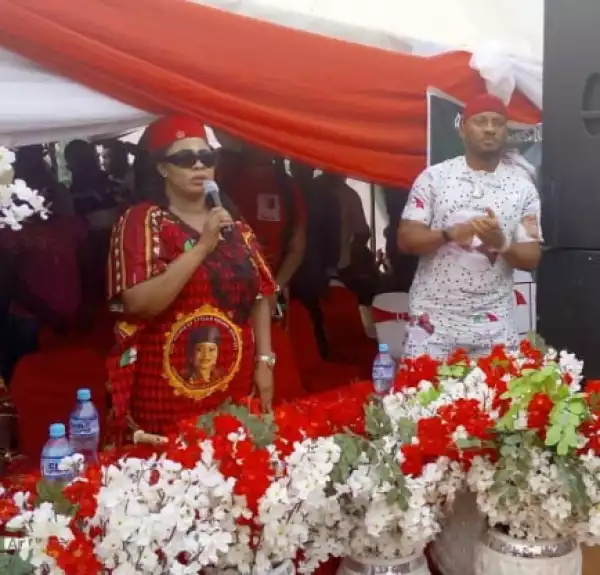 Yul Edochie Spotted Campaigning For Senator Stella Oduah